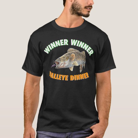 Fischen Gewinner Gewinner WALLEYE ABENDESSEN Fisch T-Shirt (Vorderseite)