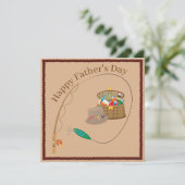 Fischen glücklicher Tag der Väter Feiertagskarte (Stehend Vorderseite)