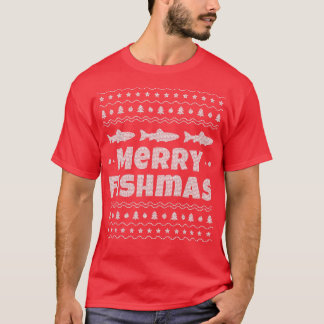 Fischen hässlicher Weihnachtsfang T-Shirt