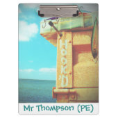 Fischen hook'd Strandfisch-Spinnerkastenaqua Klemmbrett (Vorderseite)