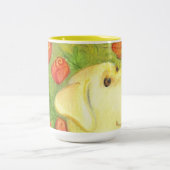 Fischen Hund und Katze (Nahaufnahme)/Tasse Zweifarbige Tasse (Mittel)