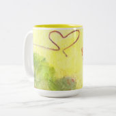 Fischen-Hund und (Nahaufnahme) Katze/Tasse Zweifarbige Tasse (Vorderseite Links)