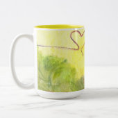 Fischen-Hund und (Nahaufnahme) Katze/Tasse Zweifarbige Tasse (Links)