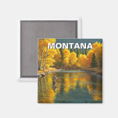 Fischen im Fluss Montana Yellowstone Magnet (Vorderseite/Rückseite)