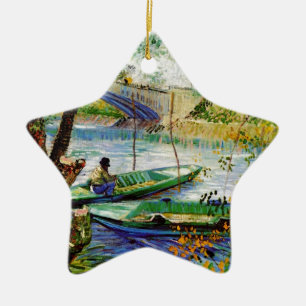 Fischen im Frühling, Vincent van Gogh. Schön fis Keramikornament