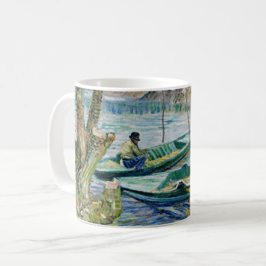 Fischen im Frühling von Vincent van Gogh Kaffeetasse (Vorderseite Links)