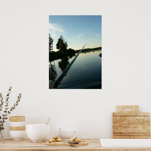 Fischen in der Abendmahlzeit Poster (Küche)