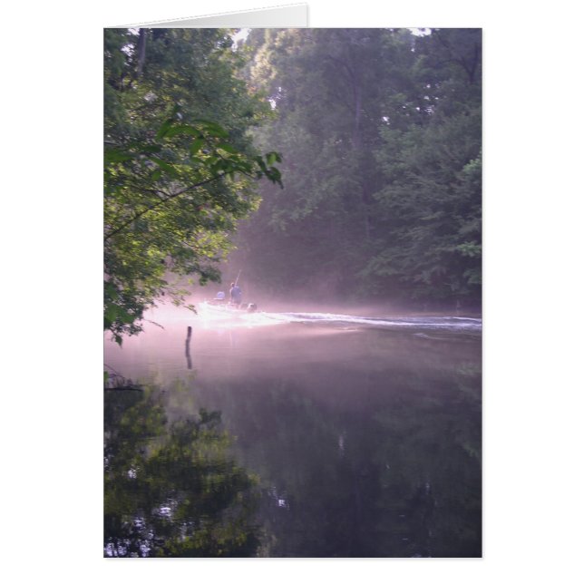 Fischen in der Sonnenuntergang-Blankekarte (Vorne)