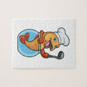 Fischen in Glas als Koch mit Soup-Löffel Puzzle (Horizontal)