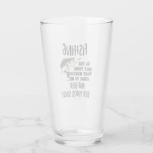Fischen ist für mich sinnvoll und Bier-Funny-Zitat Glas (Rückseite)