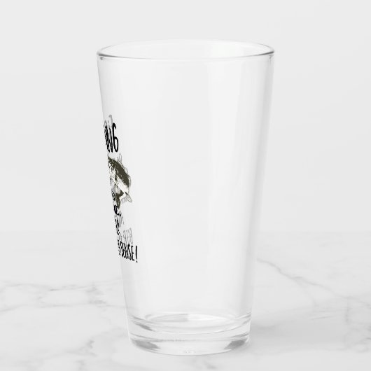Fischen ist für mich sinnvoll und Bier-Funny-Zitat Glas (Links)