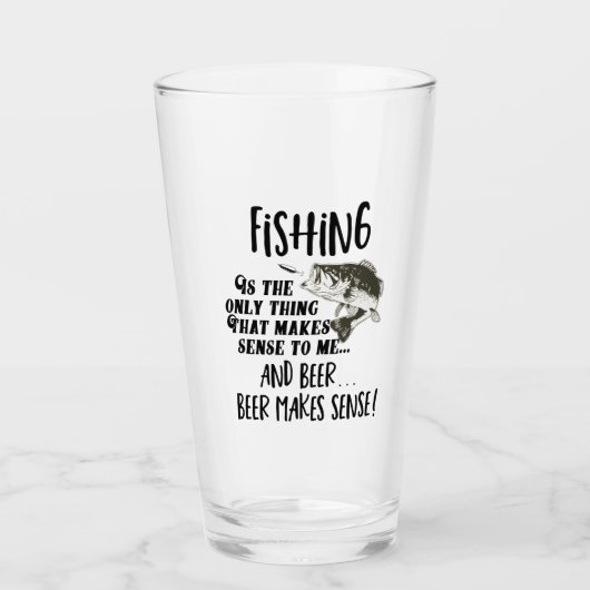 Fischen ist für mich sinnvoll und Bier-Funny-Zitat Glas (Vorderseite)
