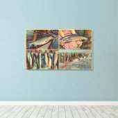 "Fischen ist gut im Nordwesten" - Chinook Leinwanddruck (Insitu (Holzboden))