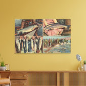 "Fischen ist gut im Nordwesten" - Chinook Leinwanddruck (Insitu (Wohnzimmer))