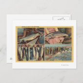 "Fischen ist gut im Nordwesten" - Chinook Postkarte (Vorne/Hinten)