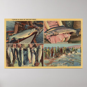 "Fischen ist im Nordwesten" - Chinook gut Poster