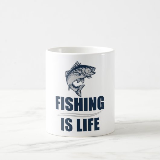 Fischen ist Leben Kaffeetasse (Mittel)