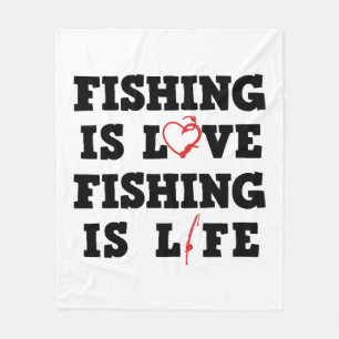 Fischen ist Liebe Fischen ist Leben Fleecedecke