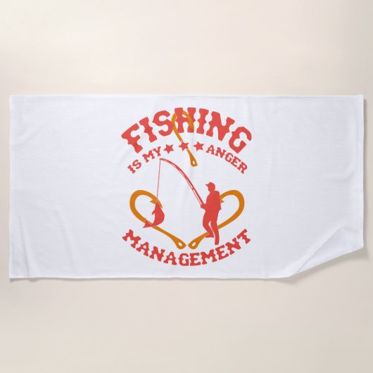 Fischen ist mein Angermanagement Strandtuch (Vorderseite)