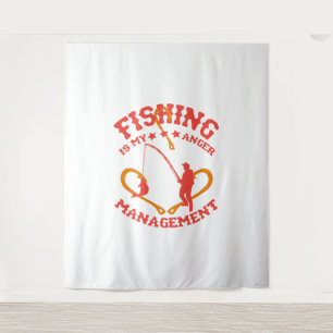 Fischen ist mein Angermanagement Wandteppich