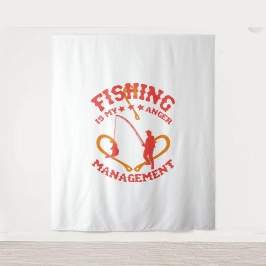 Fischen ist mein Angermanagement Wandteppich (Vorderseite)