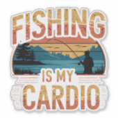 Fischen ist mein Cardio Aufkleber (Vorderseite)