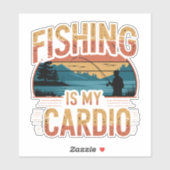 Fischen ist mein Cardio Aufkleber (Blatt)