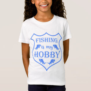 Fischen ist mein Hobby-Schild Zitat auf Wappen T - T-Shirt