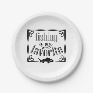 Fischen ist mein Lieblingsziffer Pappteller