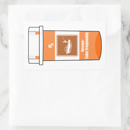Fischen ist mein Medikament Rechteckiger Aufkleber (Tasche)