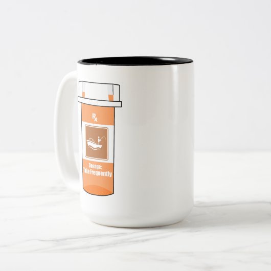 Fischen ist mein Medikament Zweifarbige Tasse (Vorderseite Links)