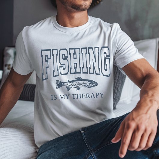 Fischen ist mein Therapieprogramm für Vater, Fishe T-Shirt