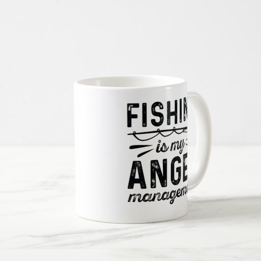 Fischen ist mein Wutmanagement Kaffeetasse (VorderseiteRechts)