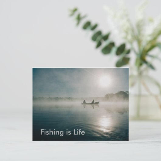 Fischen ist Postkarte Leben (Stehend Vorderseite)