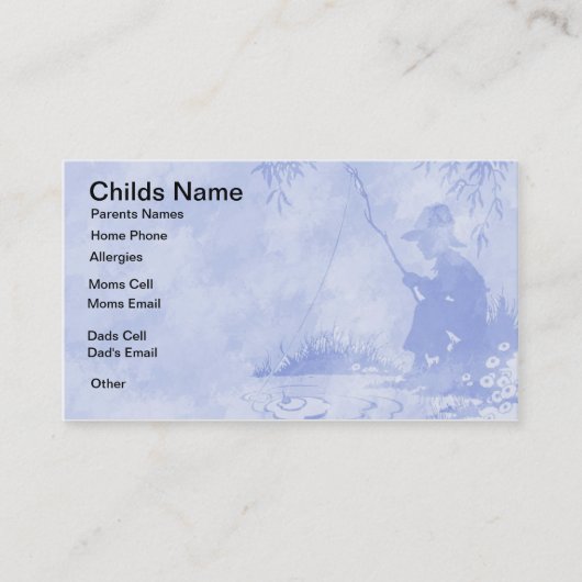 Fischen-Junge scherzt Visitenkarte Telefonnummerkarte (Vorderseite)