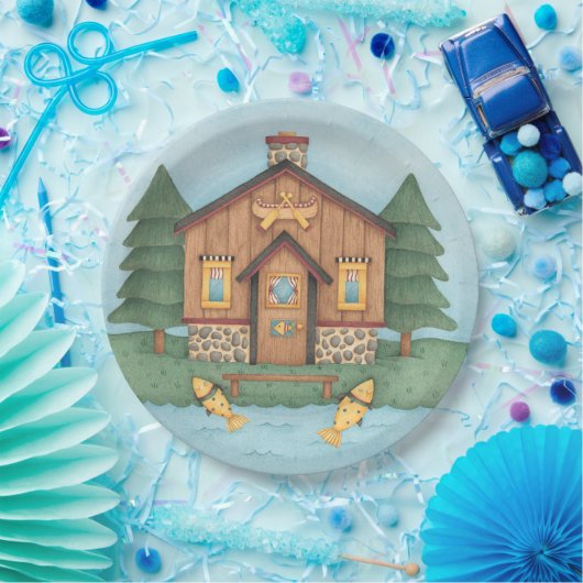 Fischen-Kabine Pappteller (Party)