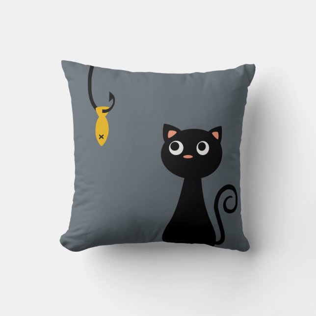 Fischen-Katze Kissen (Vorderseite)
