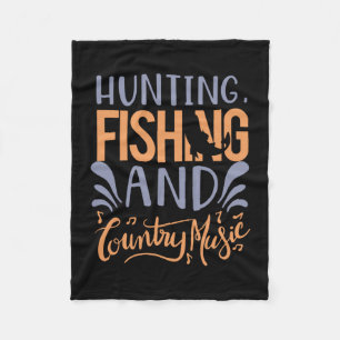Fischen Kunst Jagd Fischen und Country Music Fleecedecke