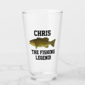 Fischen Legend Smallmouth Bass Name Sportler Glas (Vorderseite)