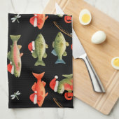 Fischen Lover Christmas Themed Geschirrtuch (Viertel Falte)