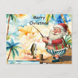 Fischen Lover Santa ist Weihnachten im Juli