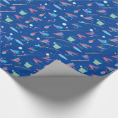 Fischen Lure Rod Pattern Sport Geschenkpapier (Ecke)