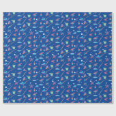 Fischen Lure Rod Pattern Sport Geschenkpapier (Flach)