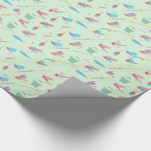 Fischen Lure Rod Pattern Sport Geschenkpapier (Ecke)