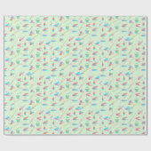 Fischen Lure Rod Pattern Sport Geschenkpapier (Flach)