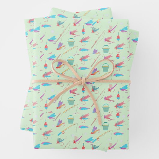 Fischen Lure Rod Pattern Sport Geschenkpapier Set (Beispiel)