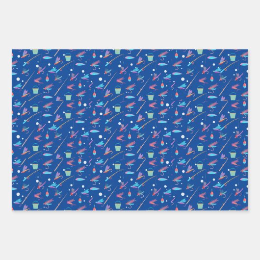 Fischen Lure Rod Pattern Sport Geschenkpapier Set (Vorderseite 2)