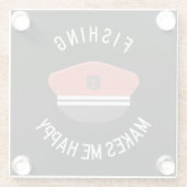 Fischen macht mich glücklich glasuntersetzer (Rückseite)