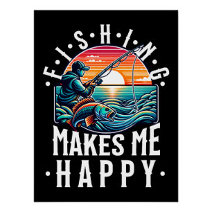 Fischen macht mich glücklich poster