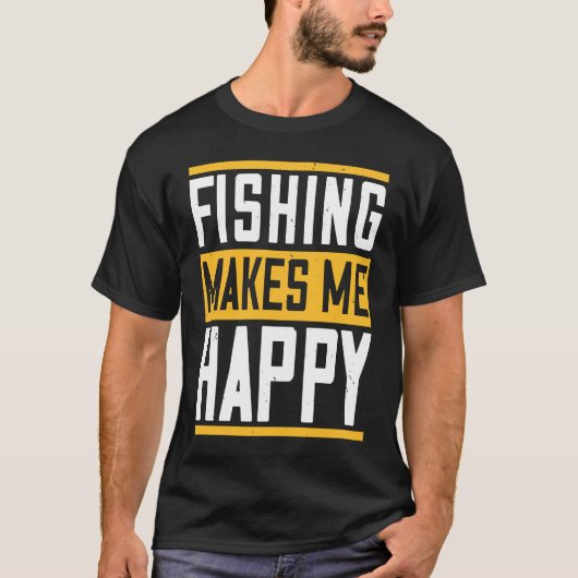 Fischen macht mich glücklich T-Shirt (Vorderseite)